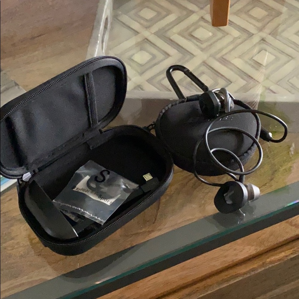 Bose Bluetooth headphones and charging case